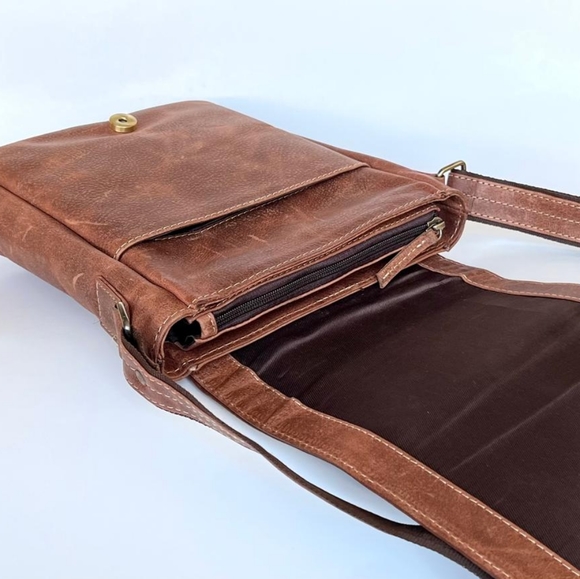 Cross body bag, Leather bag, Sling bag pebbled leather. - Picture 6 of 8